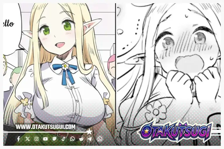 Otakutsugi's tweet photo. 🍃💚 ¡Una elfa profesora y una emergencia muy peculiar! 😂

Where is the Elf Teacher's Toilet? tendrá anime. ¡Waifus elfas, comedia y situaciones absurdas nos esperan! 🌿

👀 🔗 https://t.co/dtE1Gld7OO 

#anime #anitwt #OtakuTwitter #AnimeEspañol #AnimeLatino #RT #AnimeNews https://t.co/bXURoIq9aF