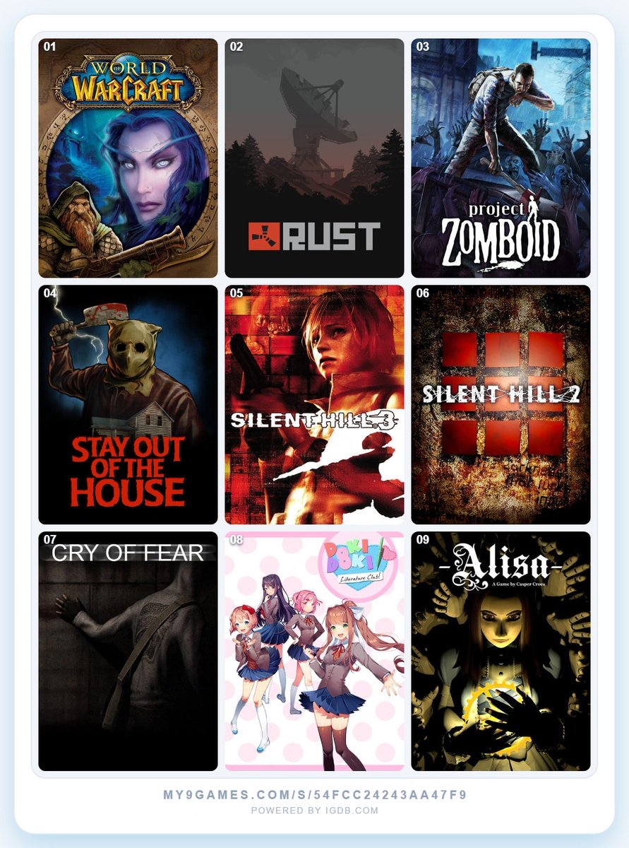 feint3D's tweet photo. Anddd my favourites nowadays :) ... Can you tell I like horror? https://t.co/aoUNw9s6hS