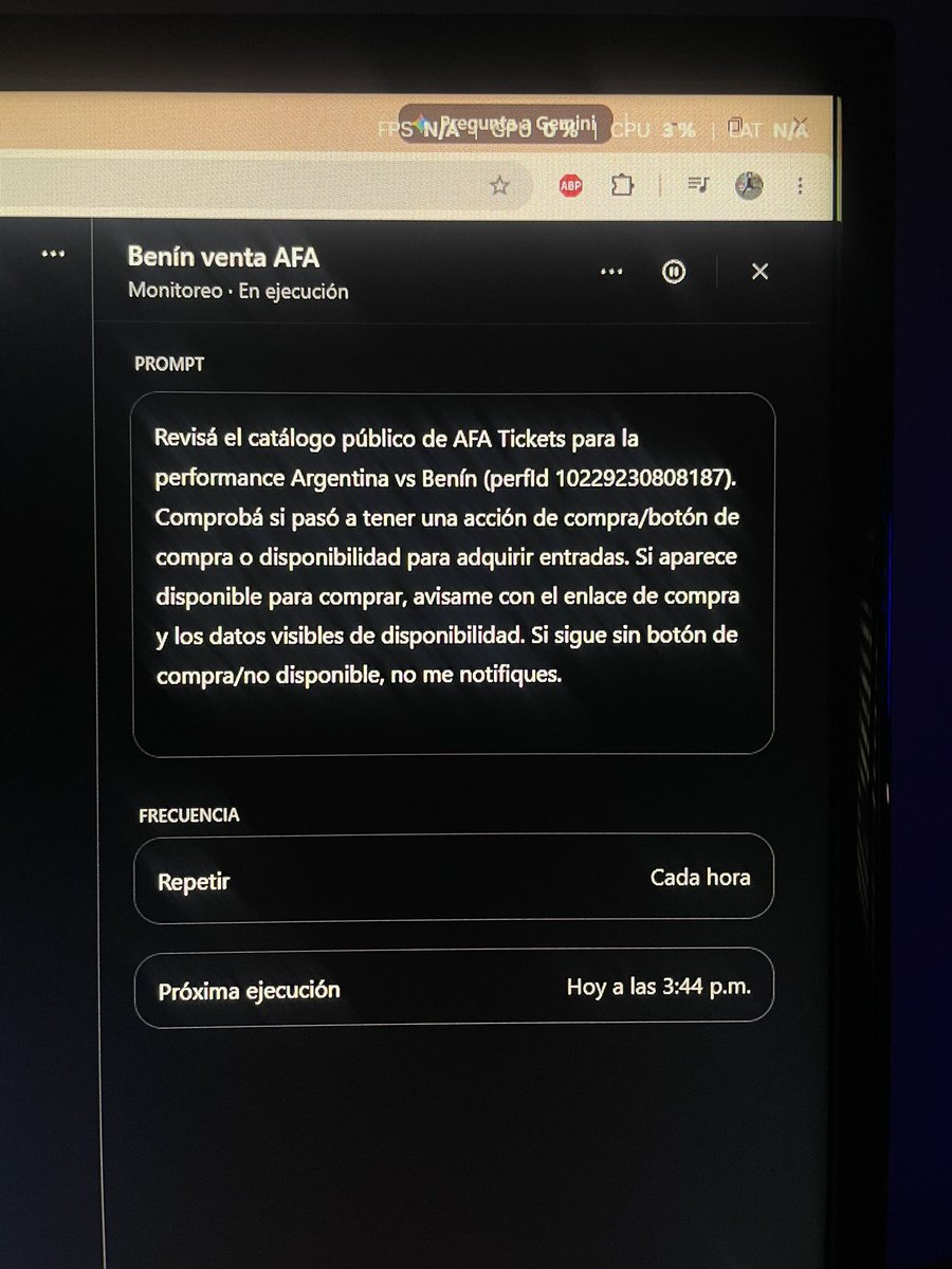 varelaa_ok's tweet photo. Programé a Chat GPT para que cada hora revise el codigo interno de Argentina vs Benin en AFA TICKETS y me avise cualquier novedad. Que chad. https://t.co/mqUmPjXUWR