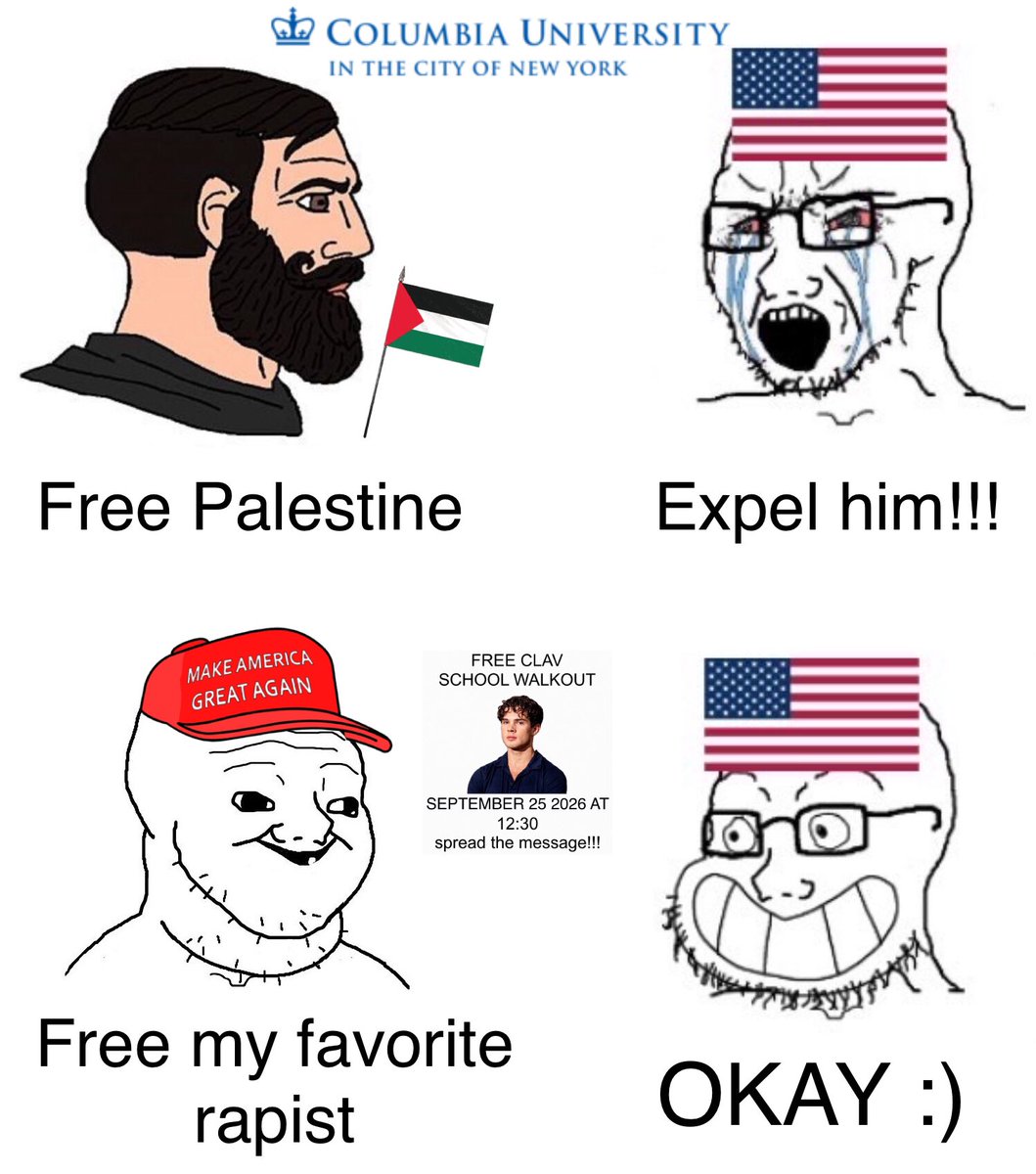 marionumber4's tweet photo. In America, students can protest to free a rapist, but they can’t protest against Israel https://t.co/W2lC15wmzO