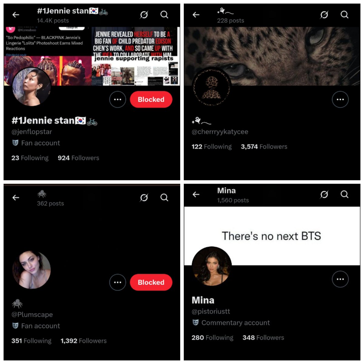 jentlelogy's tweet photo. 🚨 Everyone, please help mass-report these deranged accounts for harassing Jennie ‼️📢

REPORT THEM UNDER:
(HATE, TH, VIOLENT SPEECH, SPAM, NSFW)

📌https://t.co/biQlvk4KNh
📌https://t.co/H6plgFjifY
📌https://t.co/jNvMc8LP7F
📌https://t.co/ZODEo3nwa0

Reply “done.” Thank you. https://t.co/ezKaa0gkTt