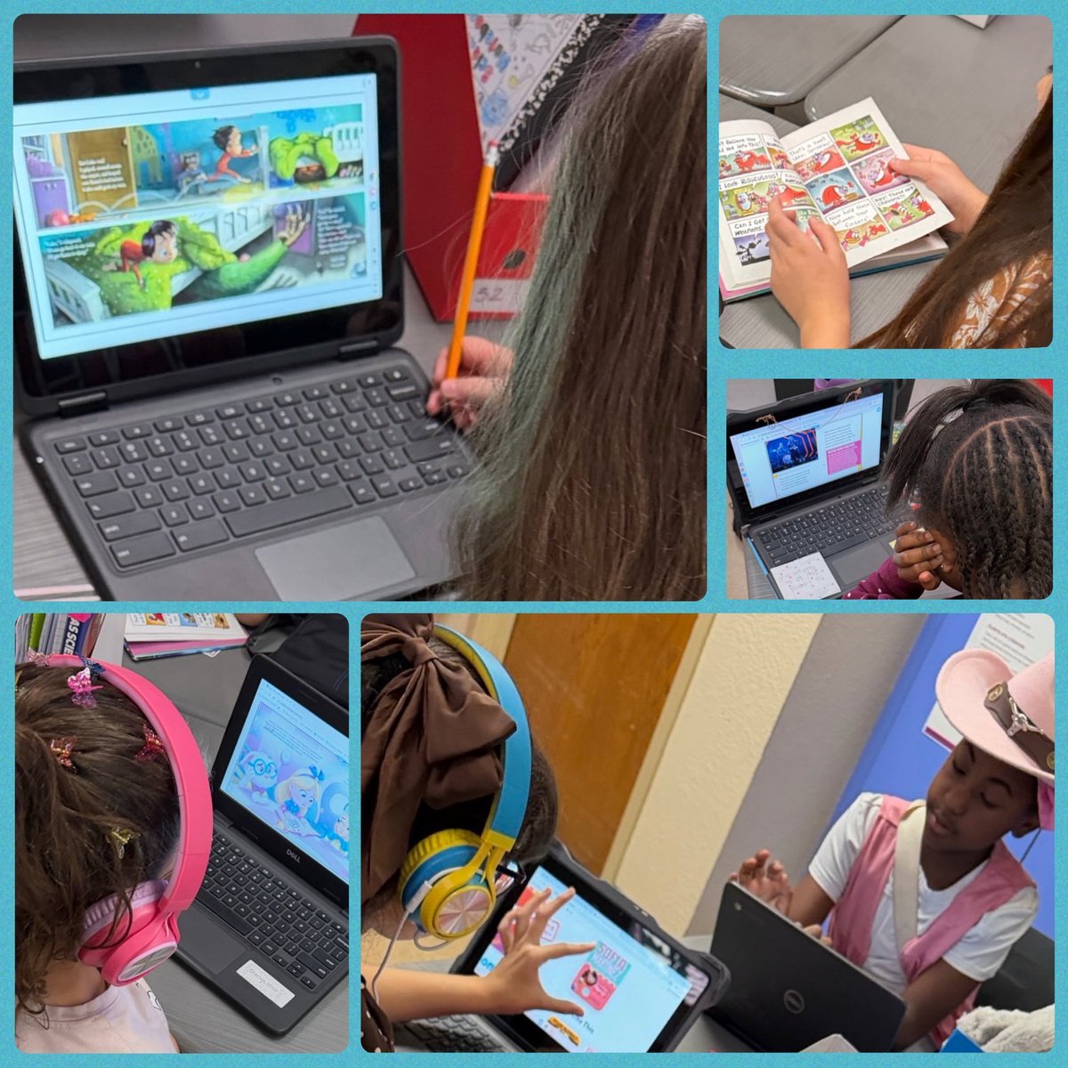LBJelementary's tweet photo. Ms. Stubbs 4th Graders reading during the HEB Big 3 Reading In! 2026 Read 3 Big Texas Read In⭐️ #Read3ReadIn #HEB 📚@HEBexcellence @HEB @LBJelementary @EctorCountyISD https://t.co/4apXZpJ74g