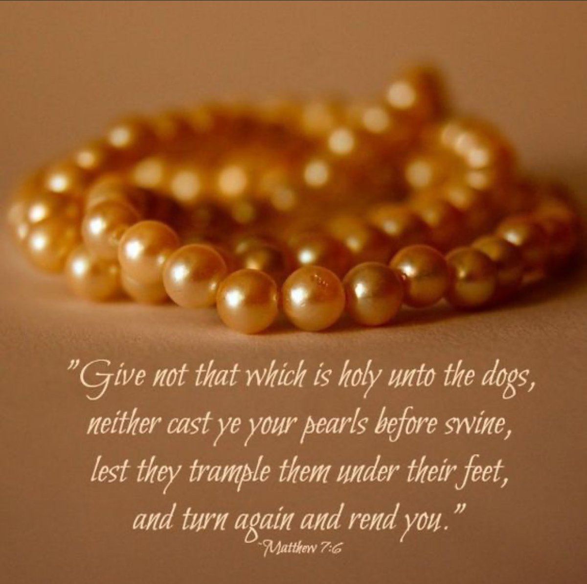 One_Of_His's tweet photo. #SundayThoughts
#ThingsJesusSaid 
Matthew 7:6 KJV
“Give not that which is holy unto the dogs, neither cast ye your pearls before swine, lest they trample them under their feet, and turn again and rend you.” https://t.co/QE7Ha5oGv9