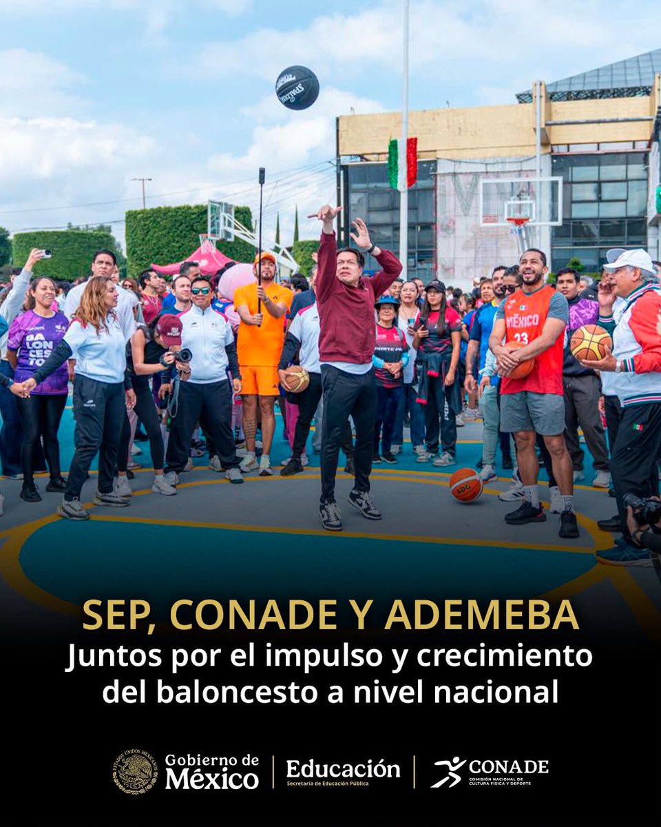 conadeoficial's tweet photo. La unión hace la fuerza 🫱🏻‍🫲🏼

La Clase Nacional “¡Ponte Pila! Bota y Encesta” ⛹🏻 es un trabajo coordinado con el propósito de hacer del deporte social más accesible, sobre una política de bienestar y prevención.

¡Sigamos marcando la diferencia! https://t.co/nBXGqmBPhR