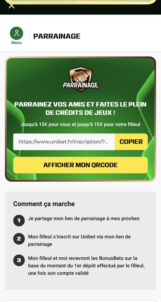 KevinBessa's tweet photo. ⚽ Passionné de foot et de pronostics ?
https://t.co/A7lAxKMiTL…
Rejoins-nous sur Unibet
avec mon liens de parrainage
🎁 Bonus pour démarrer
📊 Pronostics réguliers
💸 Objectif : faire monter la bankroll
#LDC #Teamparieur #Teamparieurs #prono #Prono #pronostic https://t.co/9mLyacu79P