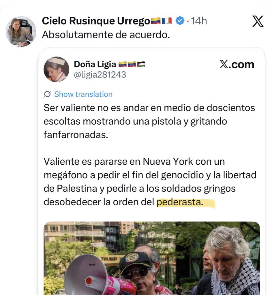 danyhurtado_2's tweet photo. ‼️Estimado @SecRubio y @DeputySecState, quiero avisarles que una exfuncionaria de Petro, miembro de la OFAC, está acusando al presidente Trump de pederastra. 

La señora @cielo_rusinque tiene una condición especial (S.Down) pero eso no le da derecho a aprovechar eso para hacer tan graves acusaciones. Les ruego que tomen medidas urgentes y le  cancelen la visa a ella y a su familia. Gracias por su atención en este asunto. 🙏🏻