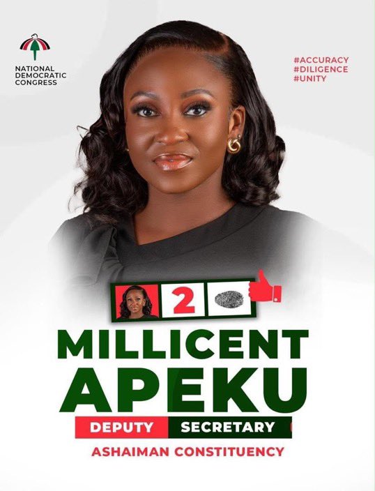 fanti_boy's tweet photo. Incoming Deputy Secretary  @Milliemilly18 for Ashaiman Constituency .

Vote number 2 https://t.co/t1279Ub4xX