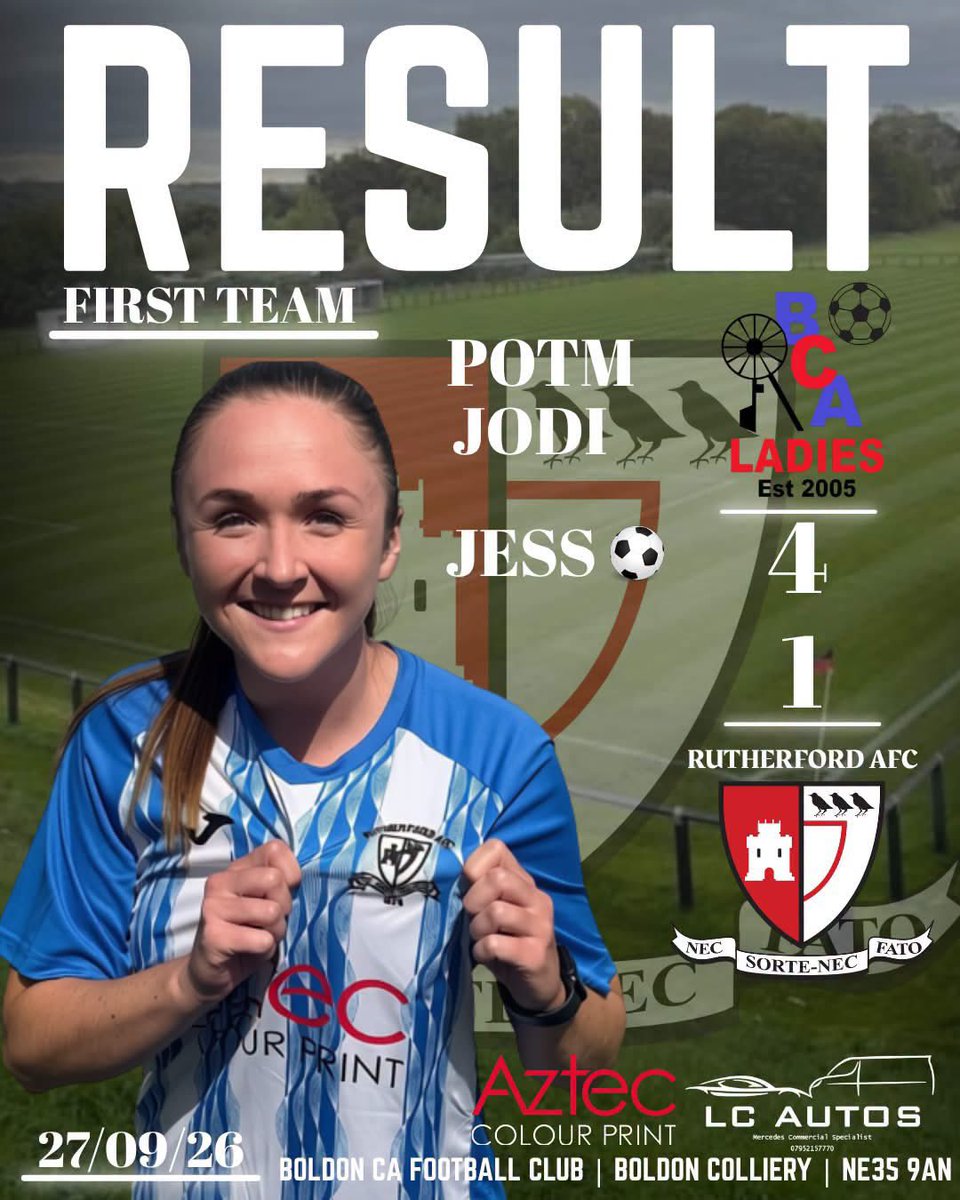 RAFCLadies_'s tweet photo. It was a tough away game against a strong Boldon CA Ladies side today, as they performed well both with and without the ball.

Well done to today’s player of the match Jodi who is proudly sponsored by LC Autos! 🏆👏

We go again next week! ⚽️❤️🖤 https://t.co/uQh4dBo6DN