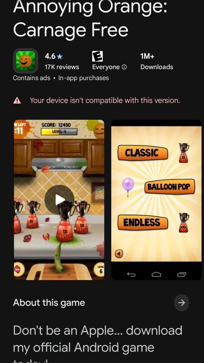 BigGoons29's tweet photo. @KFontenot66 @HourlySiIva Obviously you can still play it but you just need an earlier device and had to have played it before. I could probably play it on BlueStacks, all things considered. https://t.co/Vzj8euhVsV