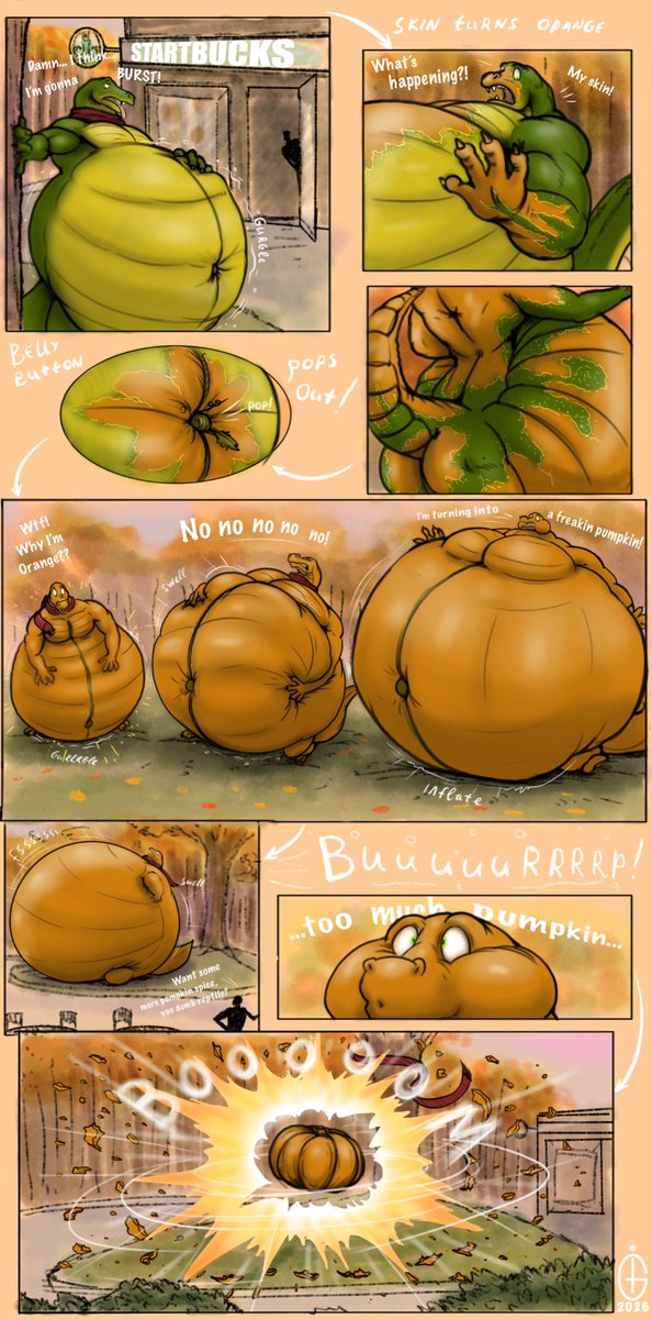 ItsGeorgeIce's tweet photo. Part two is here! 
Pumpkins are coming… more pumpkins!
Stay tuned! https://t.co/uE4C31oLYa

*few hours later…
No more pumpkin spice latte left… but there’s one, extremely full reptilian left!

#reptember #lizard #bloat #inflation #transformation #psl https://t.co/seCwPPnvOD