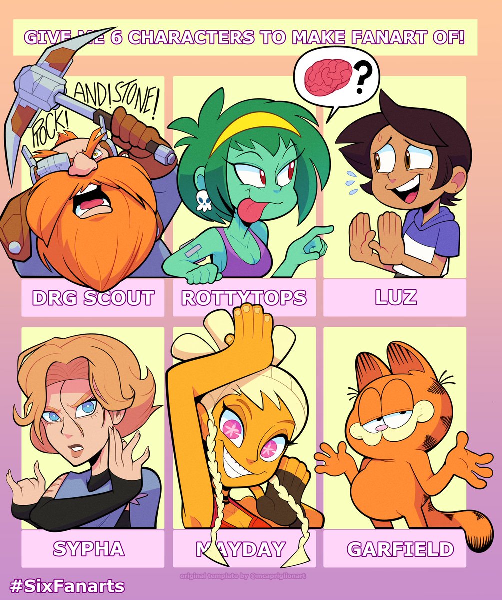 Paincaked's tweet photo. Who is your favourite?

Reposting these 6 fanarts (actually 12) from 2022! I wanna do some more of these again when I have the time to work on stuff for myself https://t.co/QmDd5C86UT