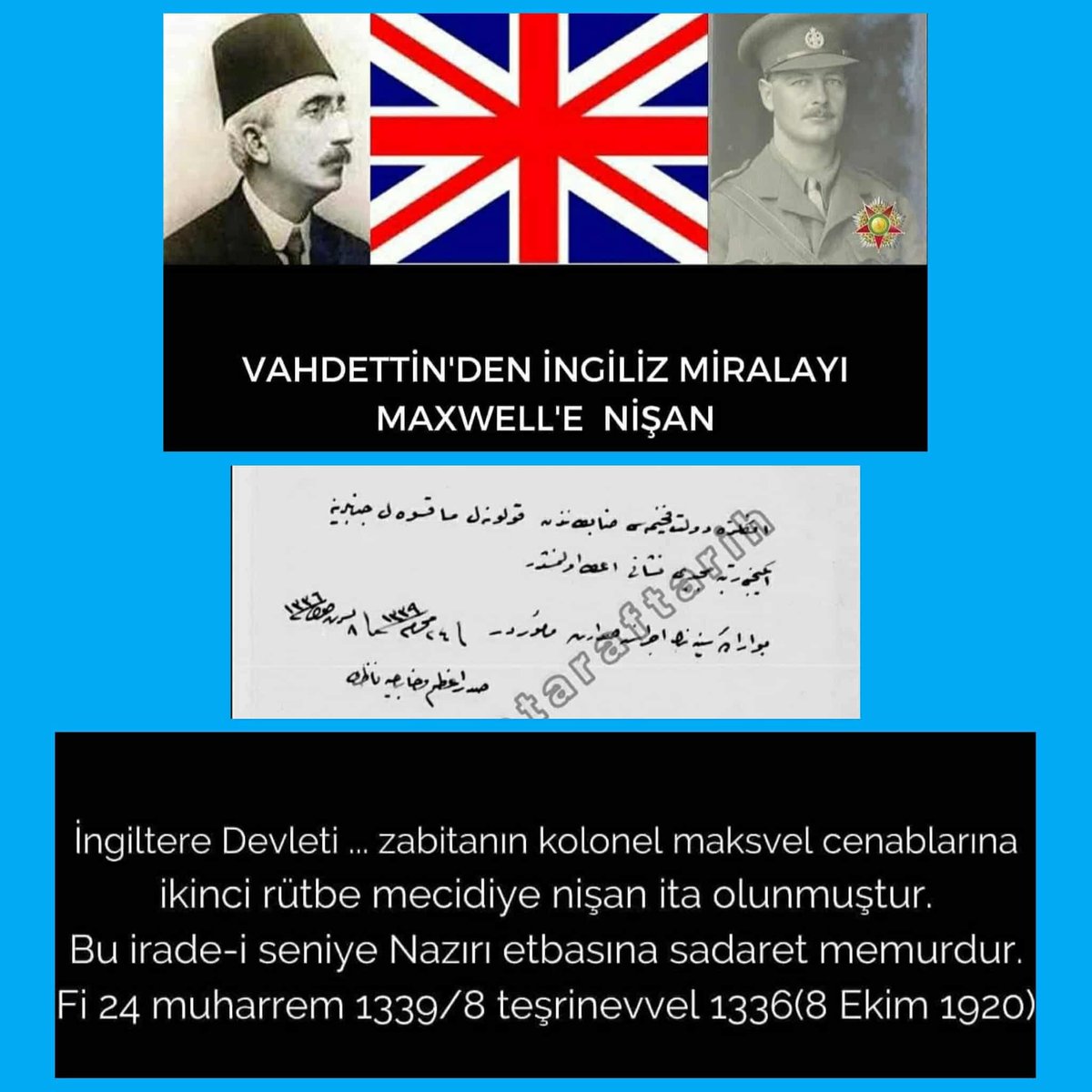 KemalistAdam11's tweet photo. Sultan Vahdettin, Mustafa Kemal Atatürk'ün savaş meydanlarında kazandığı madalyaları geri alırken; işgalci İngiliz miralayına madalya veriyor, dualar ediyor, övgüler yağdırıyor ve Kuvâ-yi Milliye'yi yok etmek için görevlendirdiği Anzavur birliklerine de madalyalar veriyordu.

Bugünlere gelmemizi istemeyen, yalnızca tahtını düşünen; devleti, mülkü ve halkını koyun sürüsü ve kulu olarak gören Vahdettin’in gerçek yüzünü bugüne kadar belgelerle gösterdik ve göstermeye devam edeceğiz.

Belgeler ⬇️⬇️⬇️