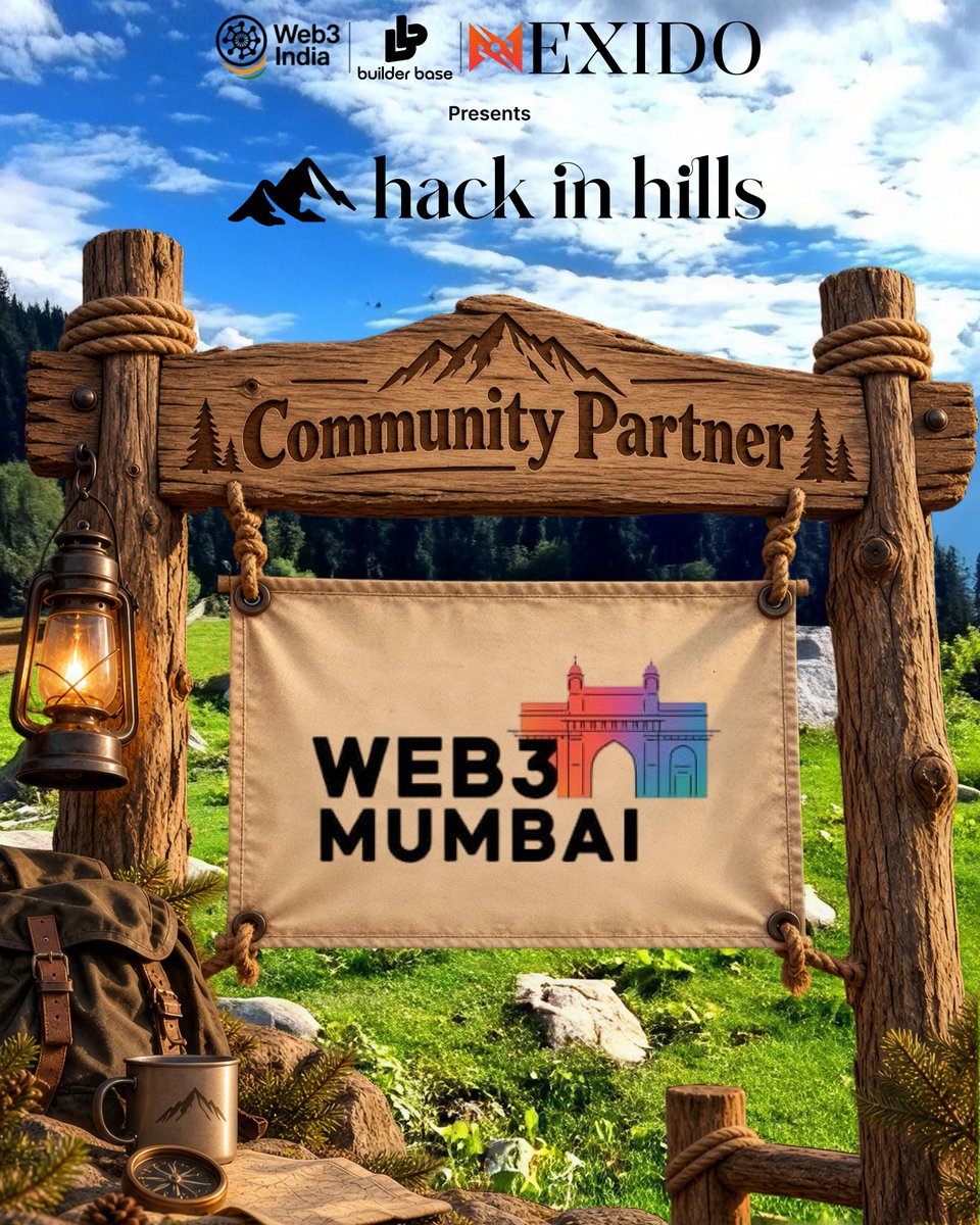 HackInHills's tweet photo. The hills are getting louder. 🏔️⚡

Welcoming @weareWeb3Mumbai  as a Community Partner for Hack in Hills ’26!

Let’s take building to the mountains. 🔥

🔗 https://t.co/7NTlGT2qNO

@theBuilder_base @Web3indiaHQ @nexido_official

#HackInHills26 https://t.co/QUV31aET3i