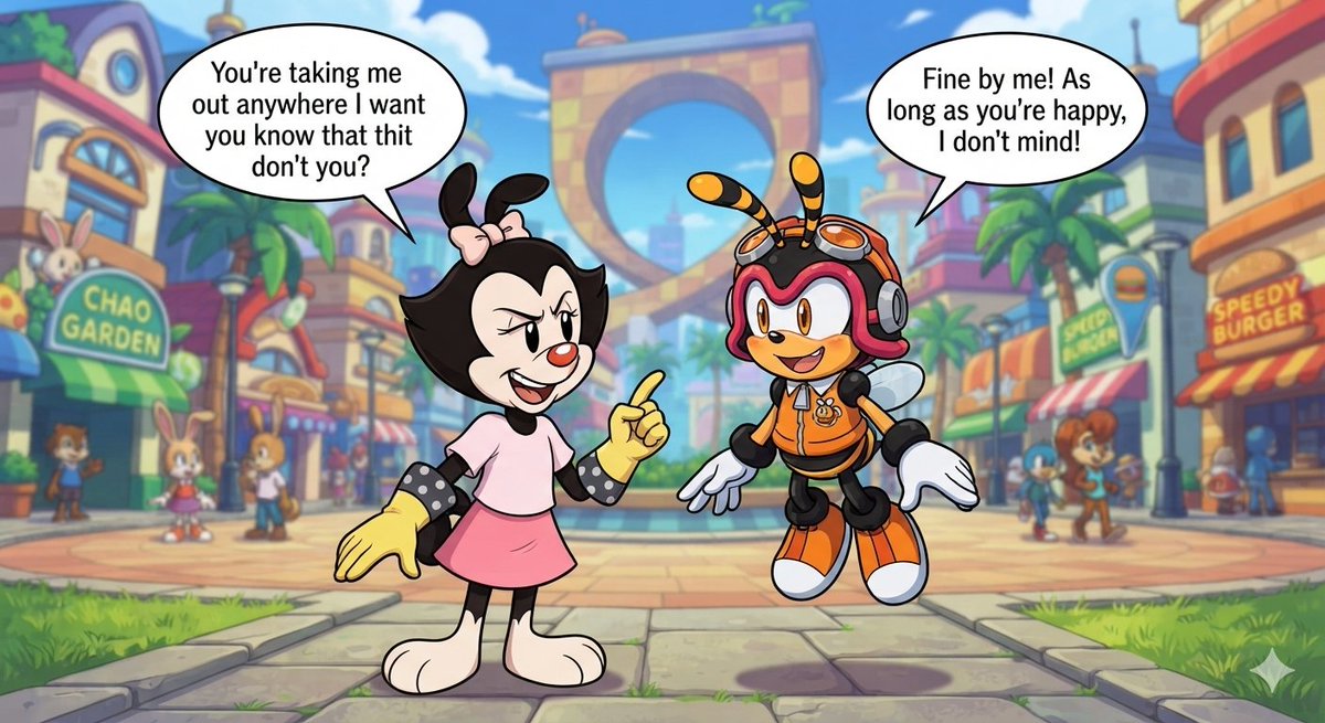 TommyHo46439136's tweet photo. Dot Warner X Charmy the Bee 2
#CartoonNetwork #Animaniacs #SonicX @SonicXFrames #SonicTheHedgehog #DotWarner #CharmyTheBee https://t.co/TAcxgknNQH