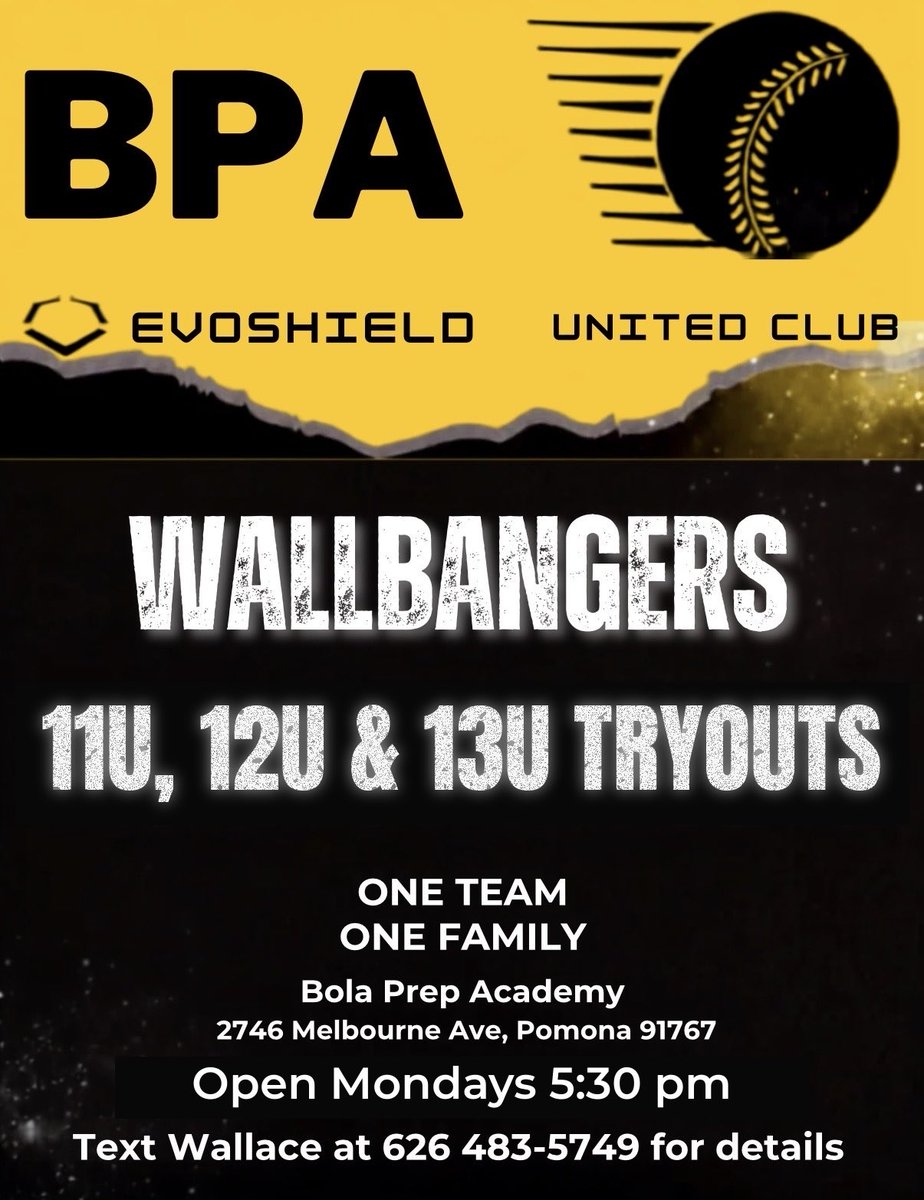 Wallbanger40's tweet photo. BPA open workouts for 11u, 12u and 13u building for the future! @BPA_Wallbangers https://t.co/JYcBM35u0D