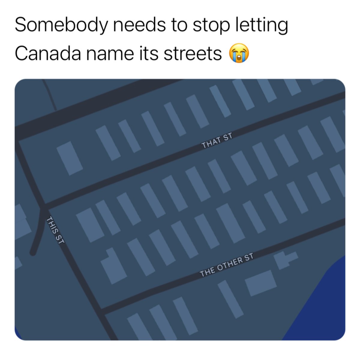 EmmaVV212's tweet photo. Street names are supposed to tell you where you are. Some of them just make you question how they ever got approved

Canada has a surprising number of real street names that sound like someone made them up as a joke and somehow nobody stopped them https://t.co/RjXODZnLOO