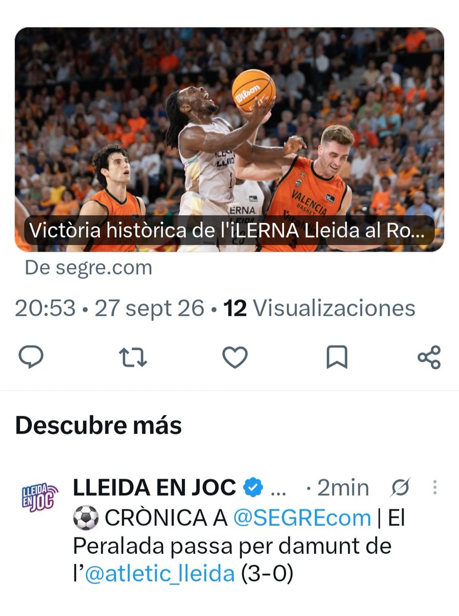 MrTERRAFERMA's tweet photo. No podien caber mes bones noticies avui diumenge, en una sola captura de pantalla

#pateticLleida
#IlernaLleida https://t.co/FoxlsoGRIL