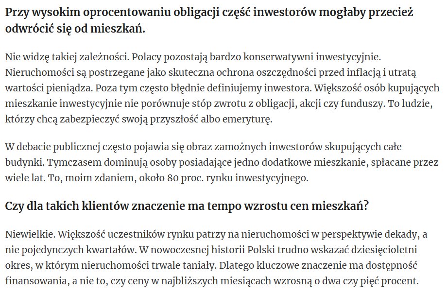 Hewasborntowin's tweet photo. Prezes największego dewelopera w kraju w wywiadzie dla Forbesa: "Większość osób kupujących mieszkanie inwestycyjnie nie porównuje stóp zwrotu z obligacji, akcji czy funduszy."

Chyba nie da się w bardziej dyplomatyczny sposób powiedzieć, że większość osób inwestujących w mieszkania to analfabeci ekonomiczni. 

A analfabetyzm ekonomiczny powinno się tak samo tępić jak zwykły analfabetyzm.