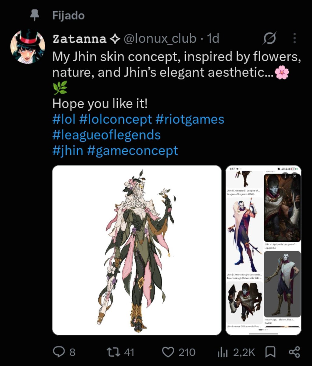 Jhin_Lover's tweet photo. Chicos, no le den atención a este post 💔 Lamentablemente es IA, si ven toda la cuenta, todos los posts son hechos con IA, aparte que hay inconsistencias en el dibujo ☹️ #jhin (para que llegue a más gente que habrá visto el post) https://t.co/JyAGz8XT65