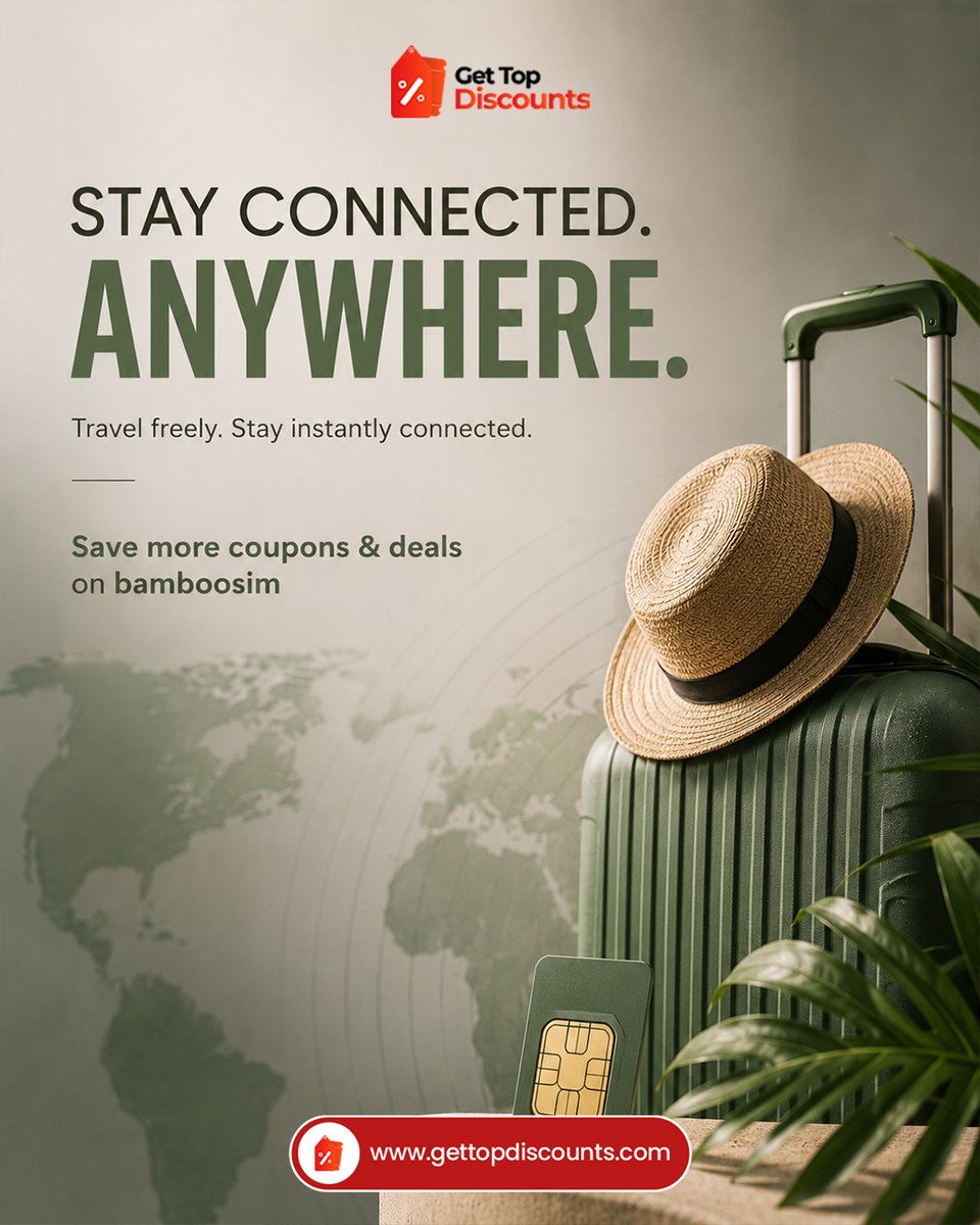 gettopdiscounts's tweet photo. Stay connected, travel smarter with BambooSIM! Discover eSIM deals for easy mobile data wherever your journey takes you.
https://t.co/MbuwhjLmuA
#BambooSIM #eSIMDeals #TravelSIM #MobileData #TravelTech #StayConnected #TravelDeals #SaveMore #GetTopDiscounts https://t.co/NQKJyUsVS2