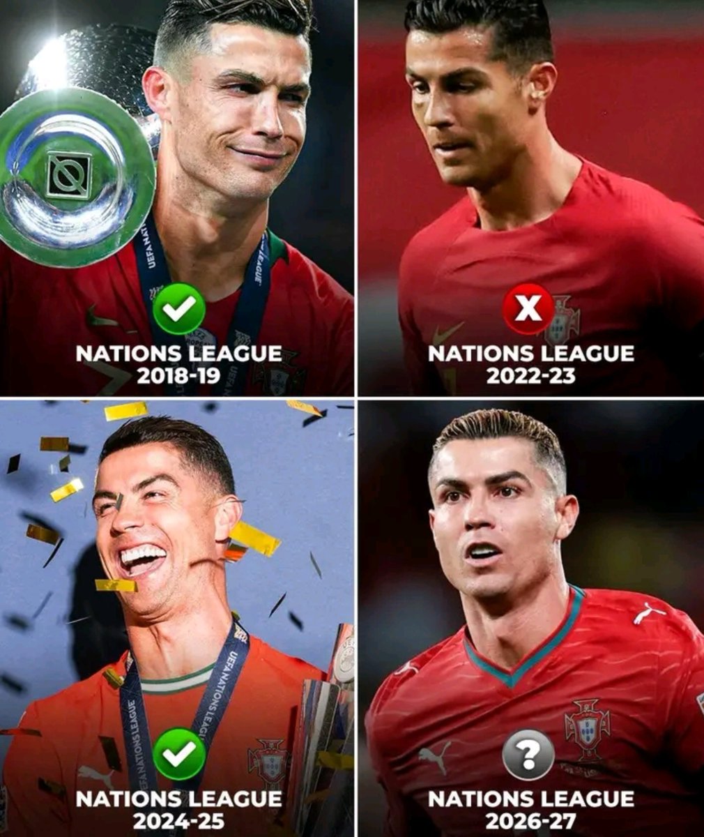 nafi_auwal80838's tweet photo. 👑🇵🇹 2 TITLES. 1 HEARTBREAK.
Cristiano Ronaldo has already lifted the Nations League twice with Portugal. 🏆🏆
🇵🇹🐐 Can the King lead Portugal to a historic third Nations League title? 👀🔥
#CristianoRonaldo #Portugal #NationsLeague #footballrpf https://t.co/UGsBQa1AZO