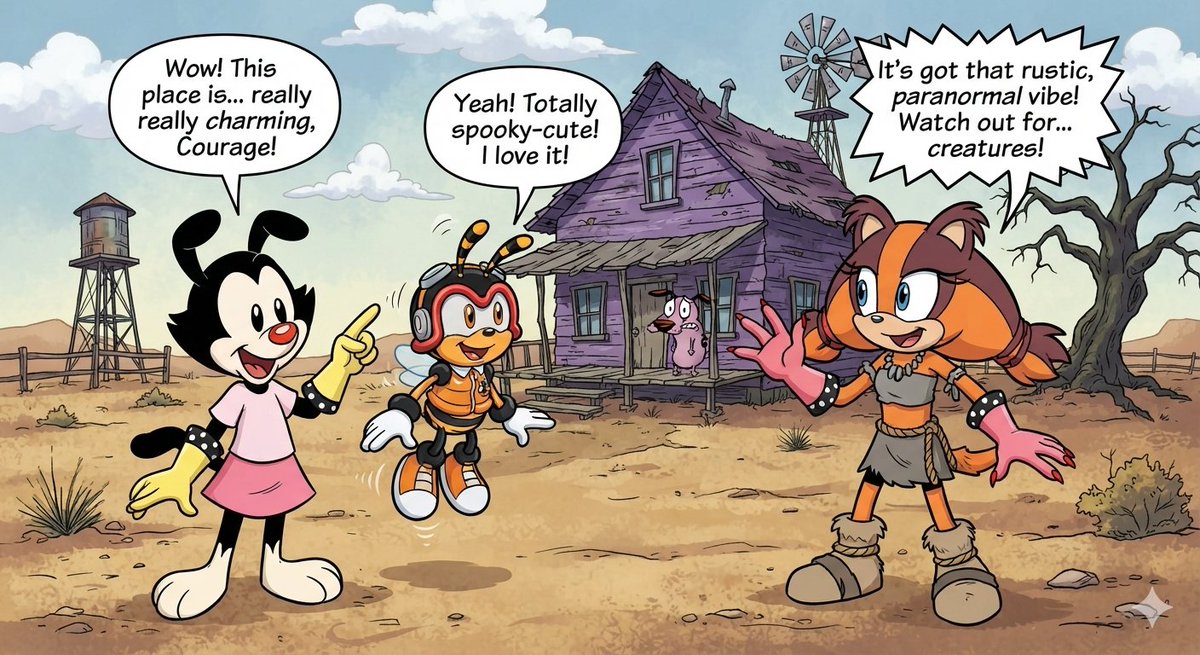 TommyHo46439136's tweet photo. Dot Warner Charmy the Bee and Sticks the Badger 2
#CartoonNetwork #CourageTheCowardlyDog #Animaniacs #SonicX @SonicXFrames #SonicTheHedgehog #SonicBoom #DotWarner #CharmyTheBee #SticksTheBadger #Courage #CourageTheDog https://t.co/v90lCbpM4E