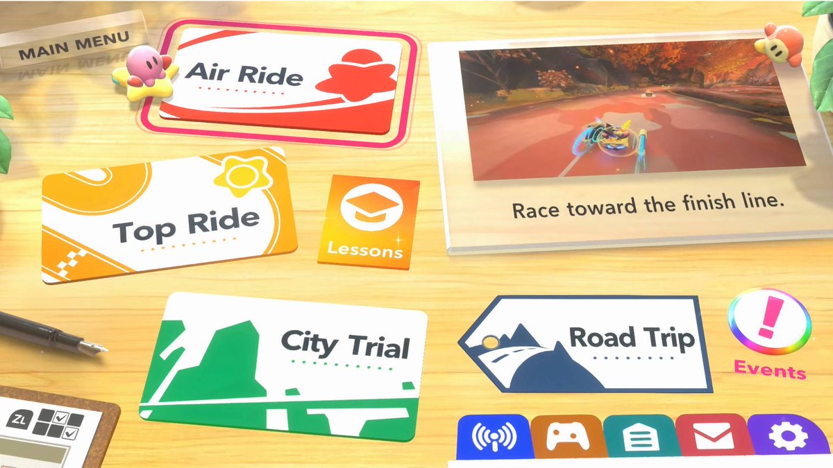 Smashbrostakes's tweet photo. "You noticed how the Kirby Air Ride menu UI influenced Brawl’s? Same with how the Kid Icarus Uprising menu influenced Smash 4’s? (Or at least the 3DS ver) You know what that means right?" https://t.co/t6hjjyPQ38