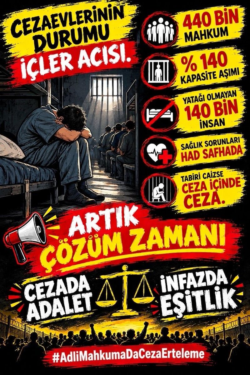 hacjekf's tweet photo. @cuneytyuksel_ #AdliMahkumaDaCezaErteleme
CEZADA ADALET İNFAZDA EŞİTLİK https://t.co/o1Gfysczvn
