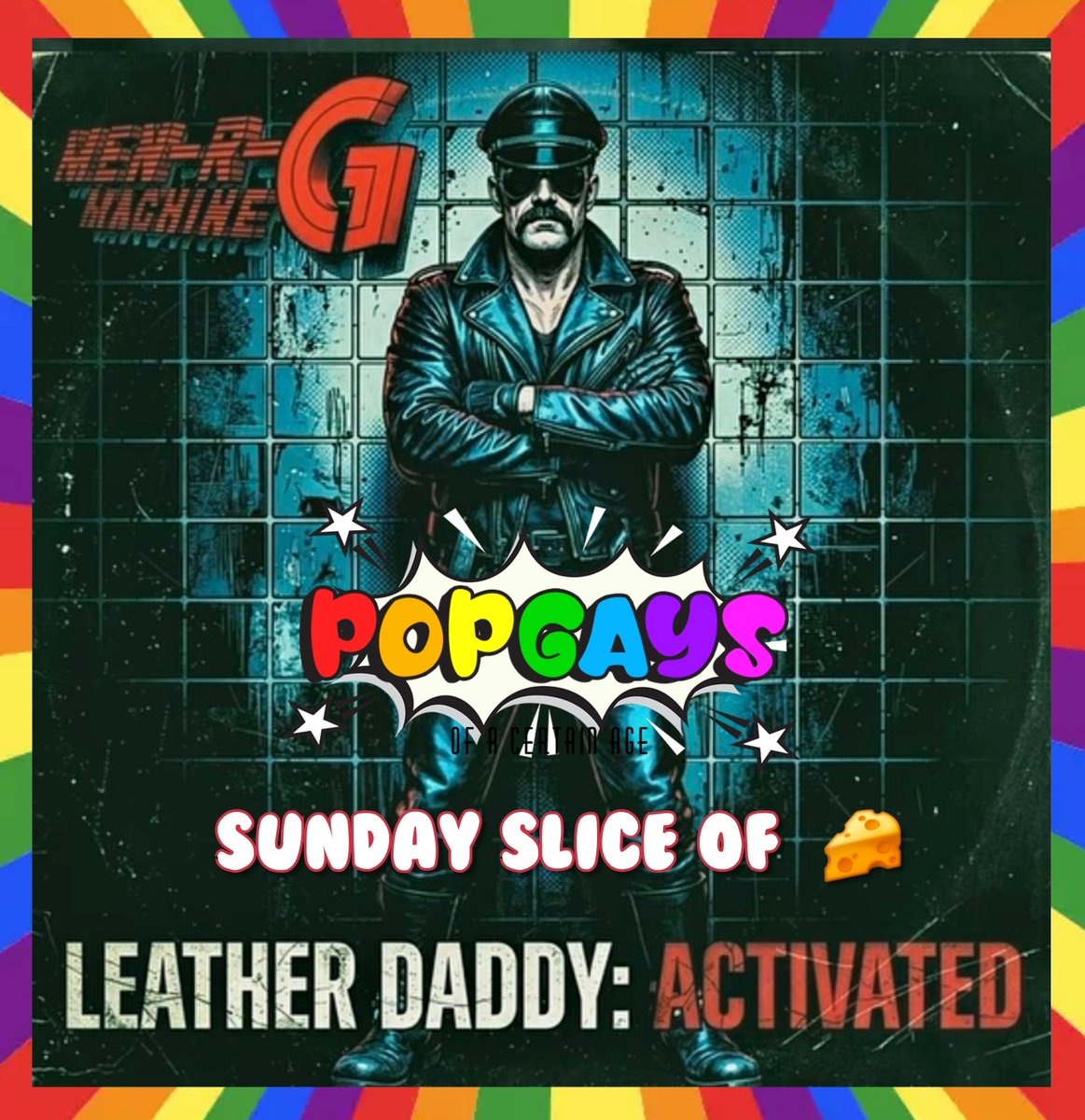 PopGays's tweet photo. #sundaysliceofcheese  is this dark, shimmery, electropop bop all about a parent who works in a World of Leather store.
#sundayvibe
https://t.co/TYMju1JiDG https://t.co/kxjMHnbnqN