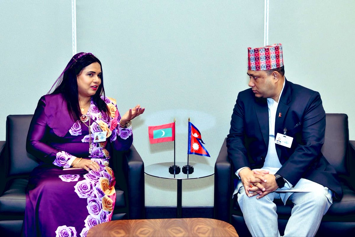 IruthishamAdam's tweet photo. 🌍With our bilateral partners and friends, we sought common ground not only on the challenges that connect us, but on the opportunities that unite us.

We sought and fought for bolder, stronger, more meaningful collaboration that benefits all Maldivians. 

🇲🇻 at 🇺🇳
@presidencymv 
@MoFAmv 
@MVPMNY 
@MDVinGeneva 

#MDVatUNGA81