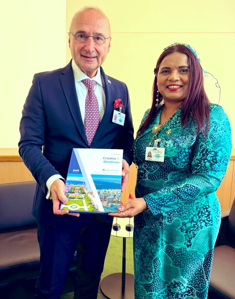 IruthishamAdam's tweet photo. 🌍With our bilateral partners and friends, we sought common ground not only on the challenges that connect us, but on the opportunities that unite us.

We sought and fought for bolder, stronger, more meaningful collaboration that benefits all Maldivians. 

🇲🇻 at 🇺🇳
@presidencymv 
@MoFAmv 
@MVPMNY 
@MDVinGeneva 

#MDVatUNGA81
