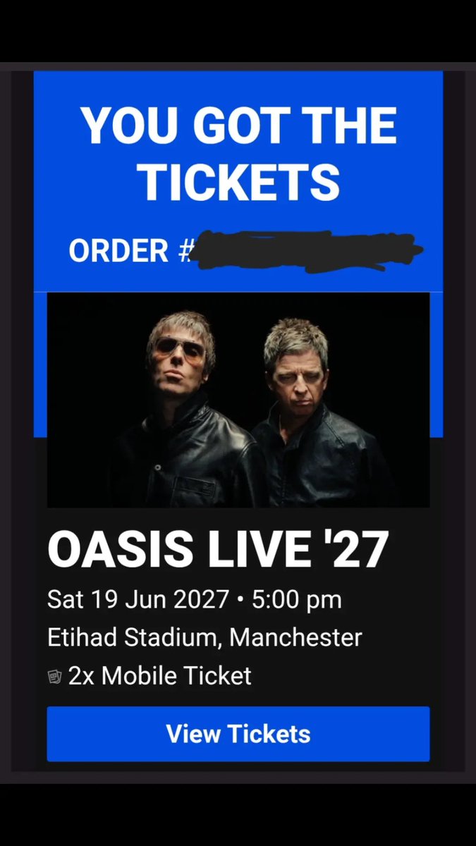 AlyceGlasss's tweet photo. @liamgallagher See you in 2027! https://t.co/auVJVrM9B0