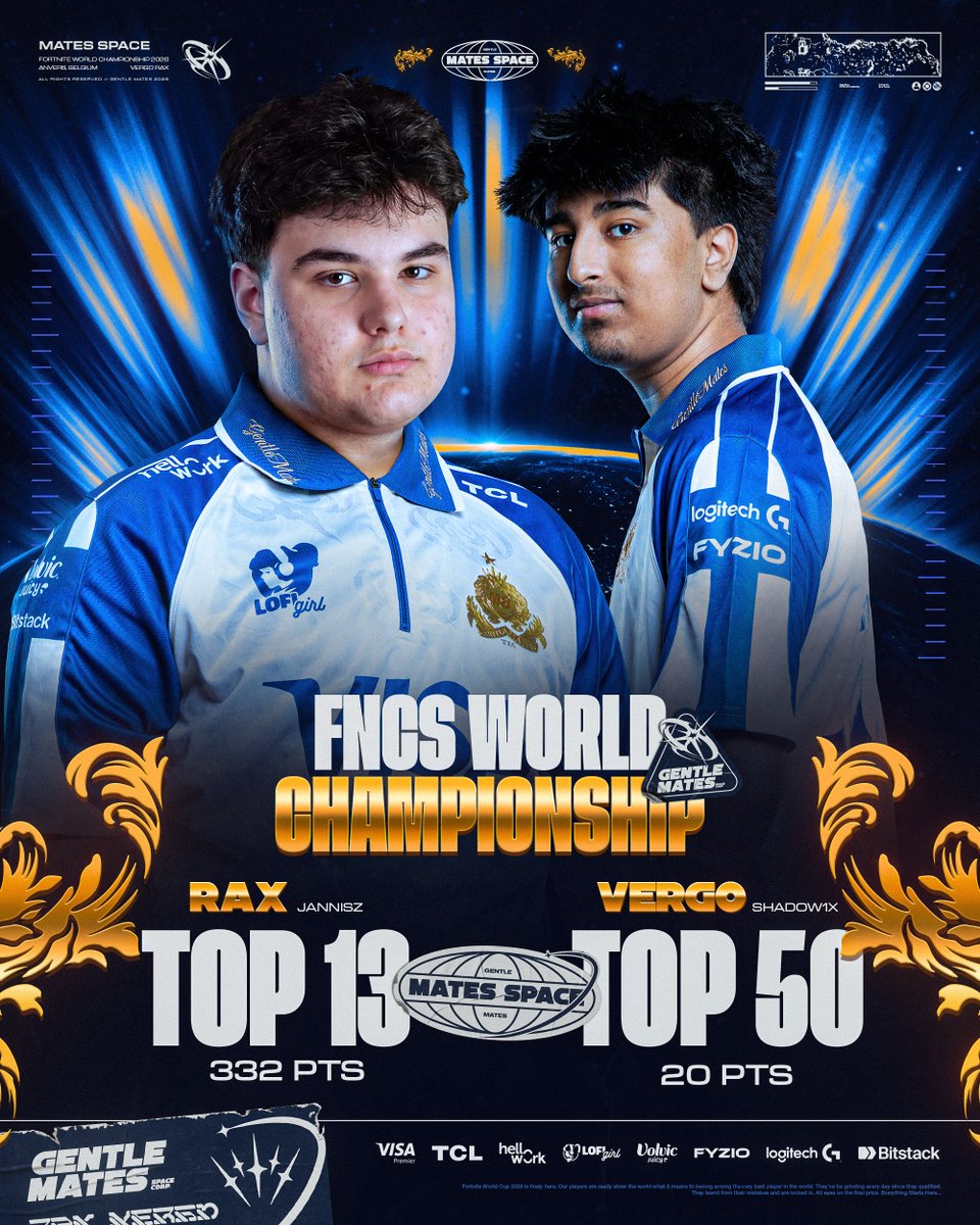 gentlemates's tweet photo. C'est la fin de notre saison sur Fortnite ! 

On a vu beaucoup de potentiel pendant ces Worlds, ce n’est que partie remise https://t.co/zwPjBQZ6wT