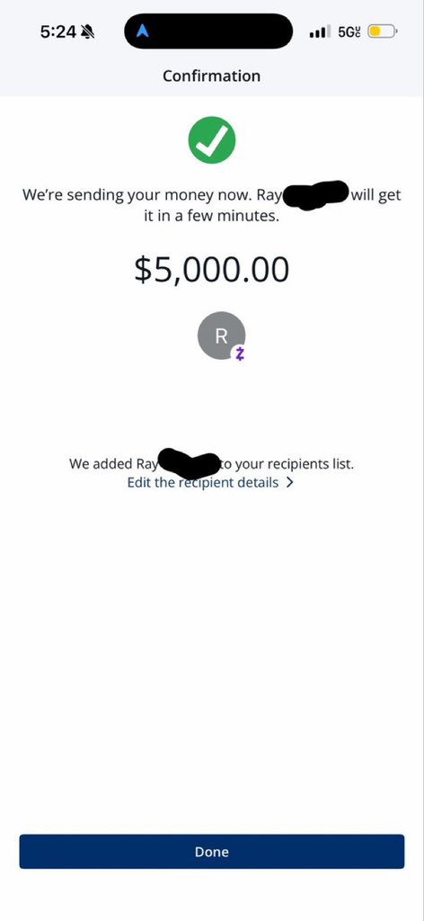 ShaneStoffeir's tweet photo. Thansk for following I owe u 5k more but zelle limit for today was 5k https://t.co/c0ohbQTX9I