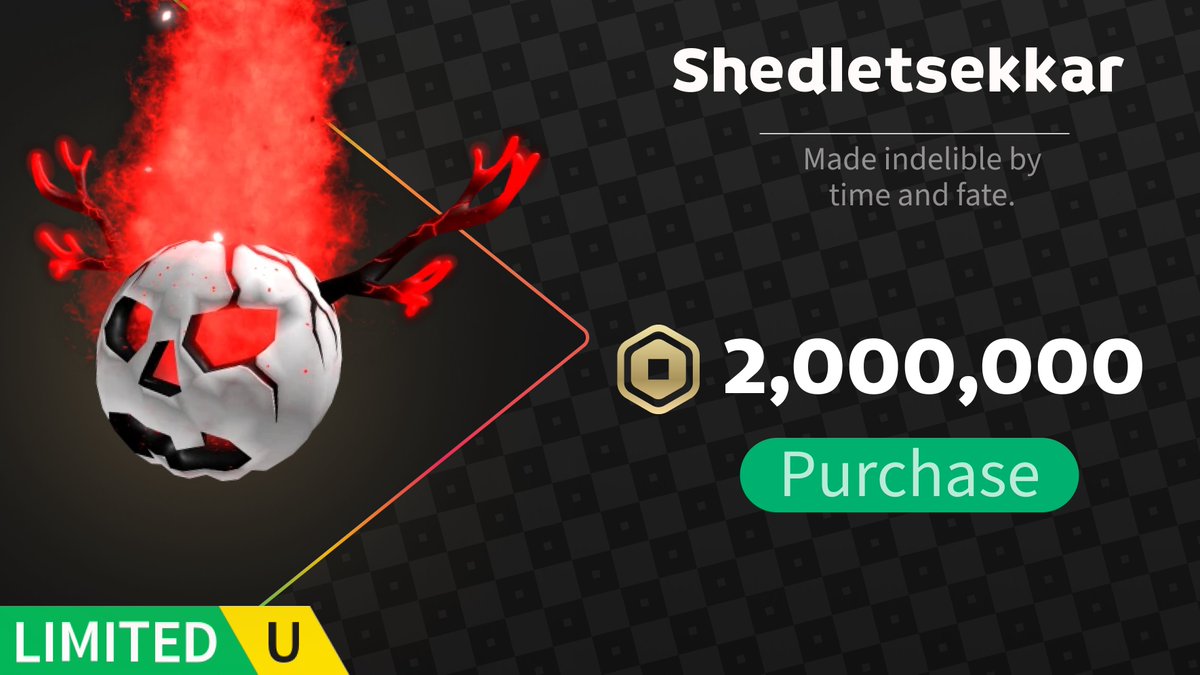 CACNewsRBLX's tweet photo. Roblox has just released the Shedletsekkar for 2,000,000 robux! 💸 https://t.co/ak3ax41uLj