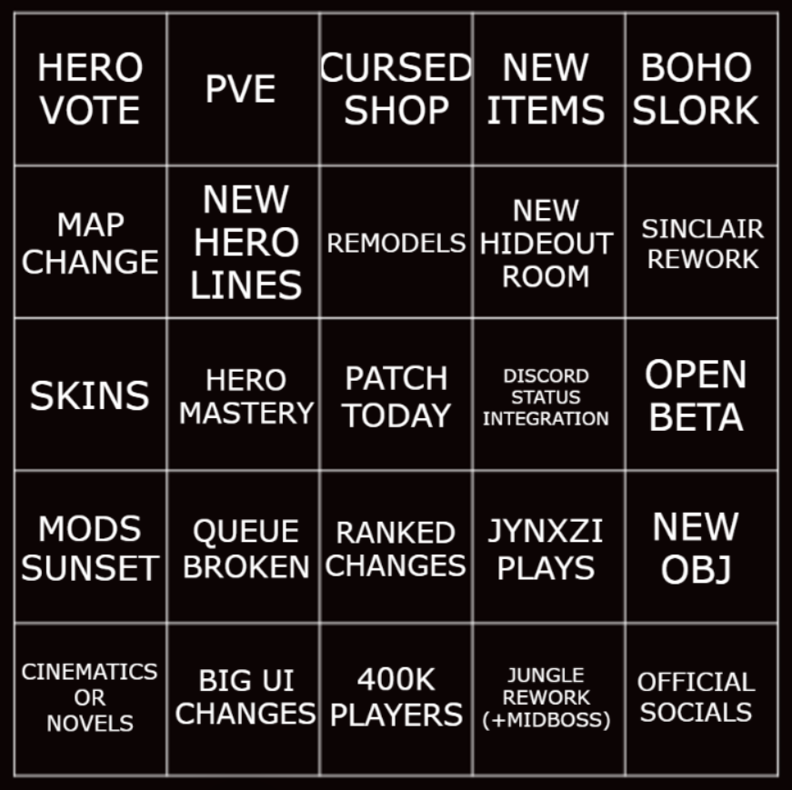 haze_OSIC's tweet photo. TUESDAYS BINGO SHEET

LETS CHECK IN 48 HOURS . . . https://t.co/pciB0S5olt