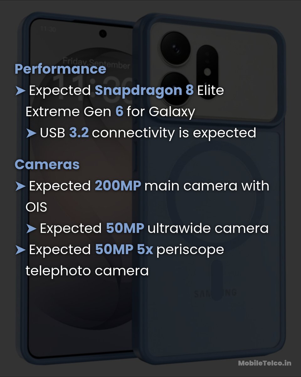 MobileTelco24's tweet photo. 🔥 Samsung Galaxy S27 Ultra Leak: New Design, 5,700mAh Battery &amp; 60W Charging Expected

#TechNews #IndiaTech #MobileTelco #Samsung #GalaxyS27Ultra https://t.co/g8tqELH8xT