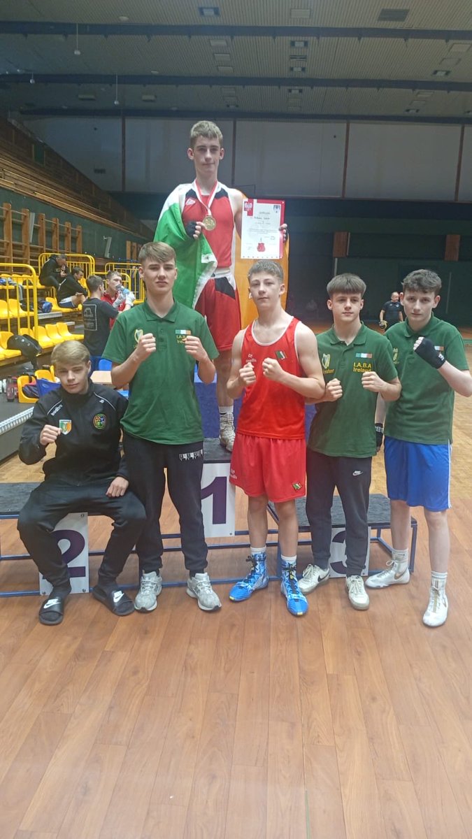 bluealgero's tweet photo. @SMESecondary TY Student Conchur McNamee on the podium in Poland this weekend in International box cup representing Leinster Two big wins over the weekend Conchur boxes for St Brigid’s Edenderry Club https://t.co/KulsXrdDqj