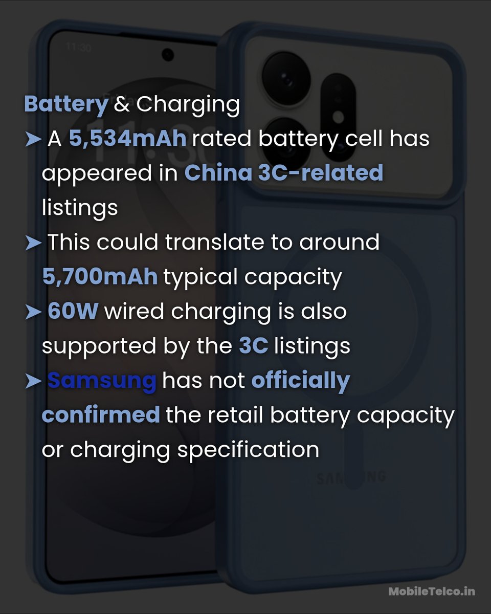 MobileTelco24's tweet photo. 🔥 Samsung Galaxy S27 Ultra Leak: New Design, 5,700mAh Battery &amp; 60W Charging Expected

#TechNews #IndiaTech #MobileTelco #Samsung #GalaxyS27Ultra https://t.co/g8tqELH8xT