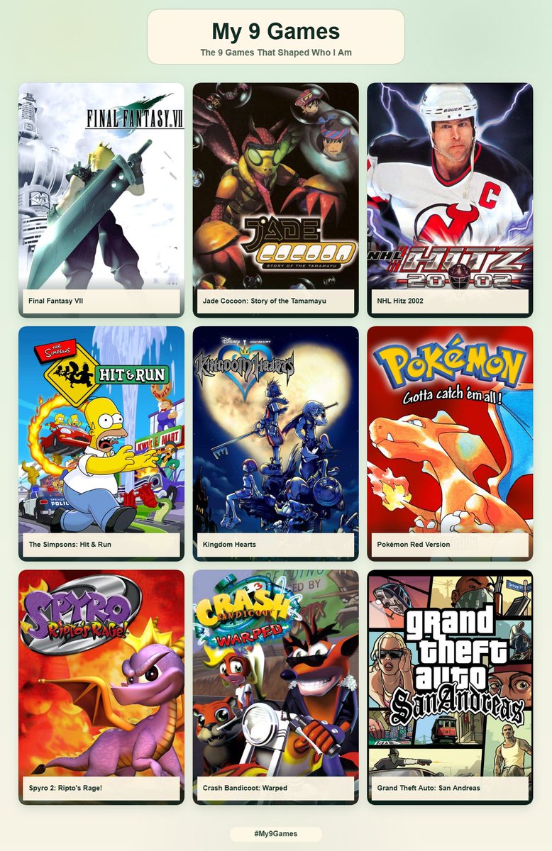 Thrash94Gaming's tweet photo. I am also old

These are the ones I would spend the most time with before I was in high school

HM: Chrono Trigger, Legend of Dragoon, Oddworld and  THPS4 https://t.co/J242pwFP55