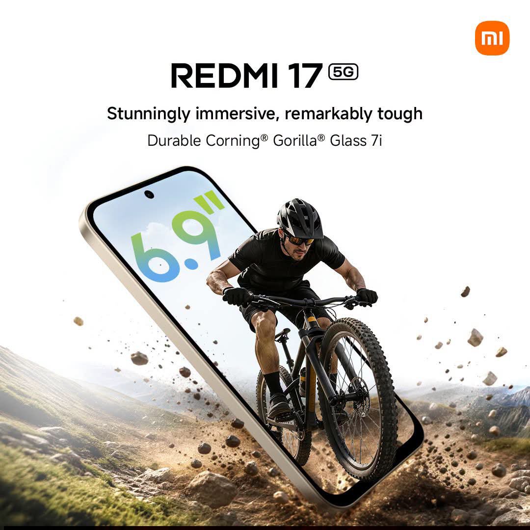 xiaomiegypt's tweet photo. شاشة غامرة ومتانة استثنائية!
استمتع بتجربة مشاهدة غامرة مع شاشة Redmi 17 5G، المصممة مع Corning® Gorilla® Glass 7i لمتانة تساعدها على مواكبة مغامراتك اليومية!
متوفر حاليًا في فروع Xiaomi Store والموزعين المعتمدين!
#SmartLife https://t.co/Rv25FijrlW