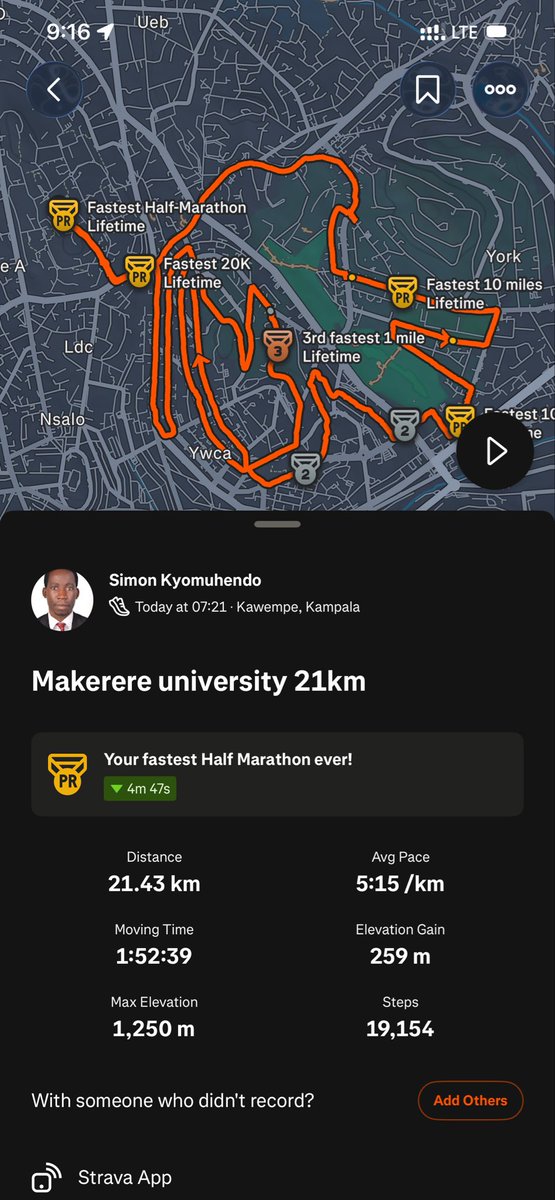 simodegreat's tweet photo. The heavy downpour couldn’t even stop us from heeding to the noble cause of @MakRun_Ug of supporting education of students with disabilities @Makerere 
Did 21km in less than 2hours https://t.co/xXLumUB08T