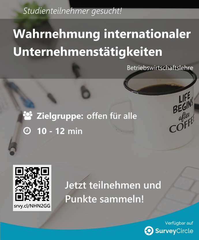 SurveyCircle's tweet photo. Teilnehmer gesucht für top-platzierte Online-Studie:

"Wahrnehmung internationaler Unternehmenstätigkeiten" via @SurveyCircle #unioldenburg

#konsumentenforschung #unternehmen #internationalisierung #kaufabsicht https://t.co/YHY7uYFsIz