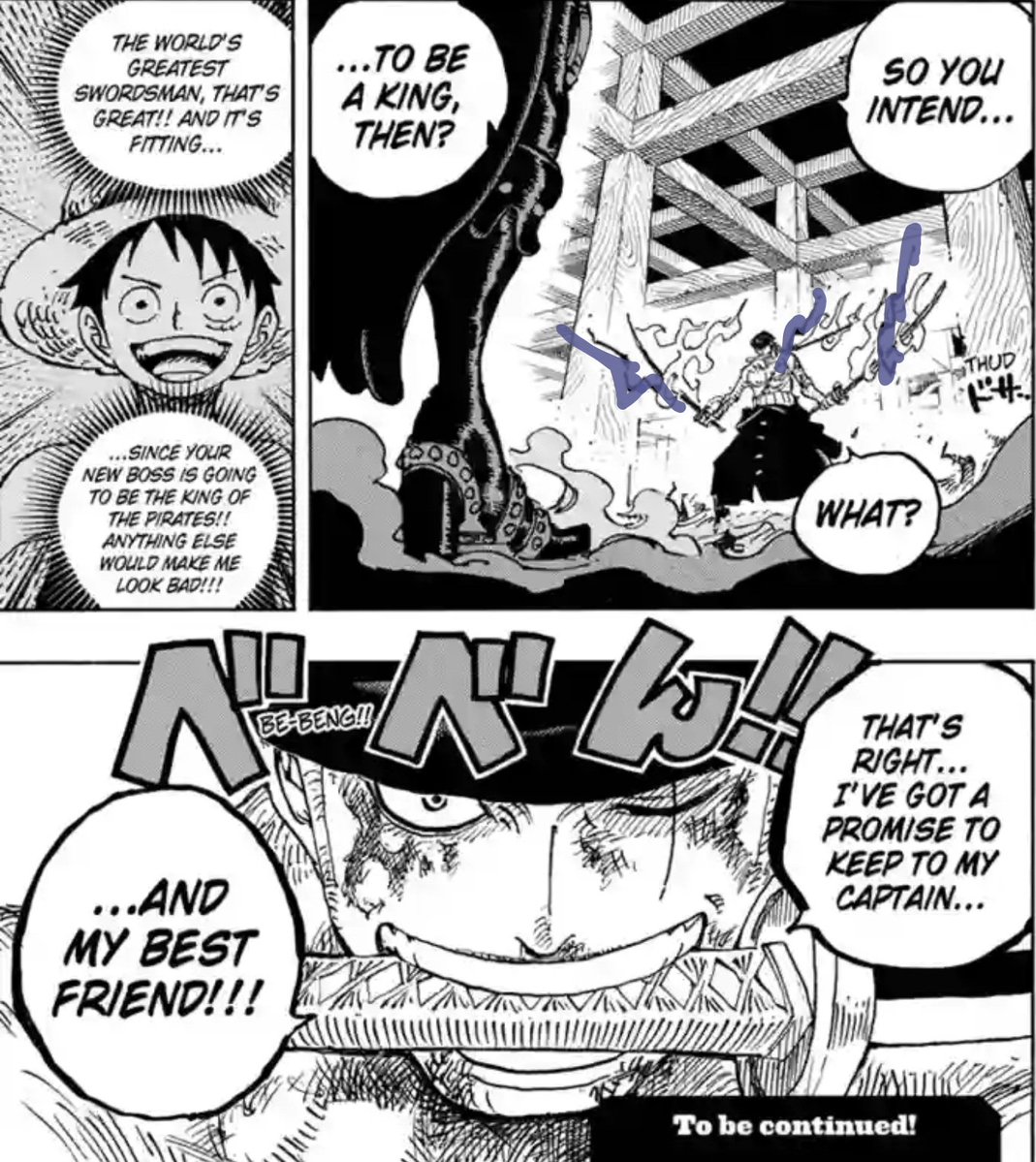 Nefertari_Salem's tweet photo. @MelonTeee He unlocked Conqueror's Infusion in 3 scenarios that I think represents his 3 senses of self:

1. Greatest Swordsman
2. Sanji's Rival
3. Luffy's Right-Hand https://t.co/1fQWPI9fYv