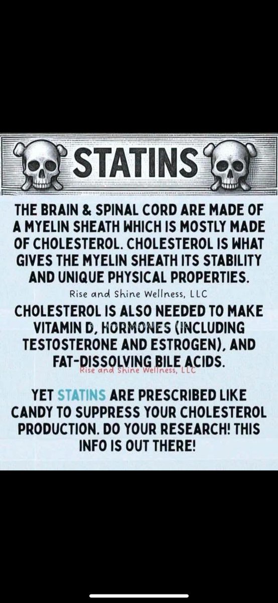 505Cali2's tweet photo. STATINS are no good for you for so many reasons. Alzheimer’s and dementia is one of them. https://t.co/XmhUEJkfOk