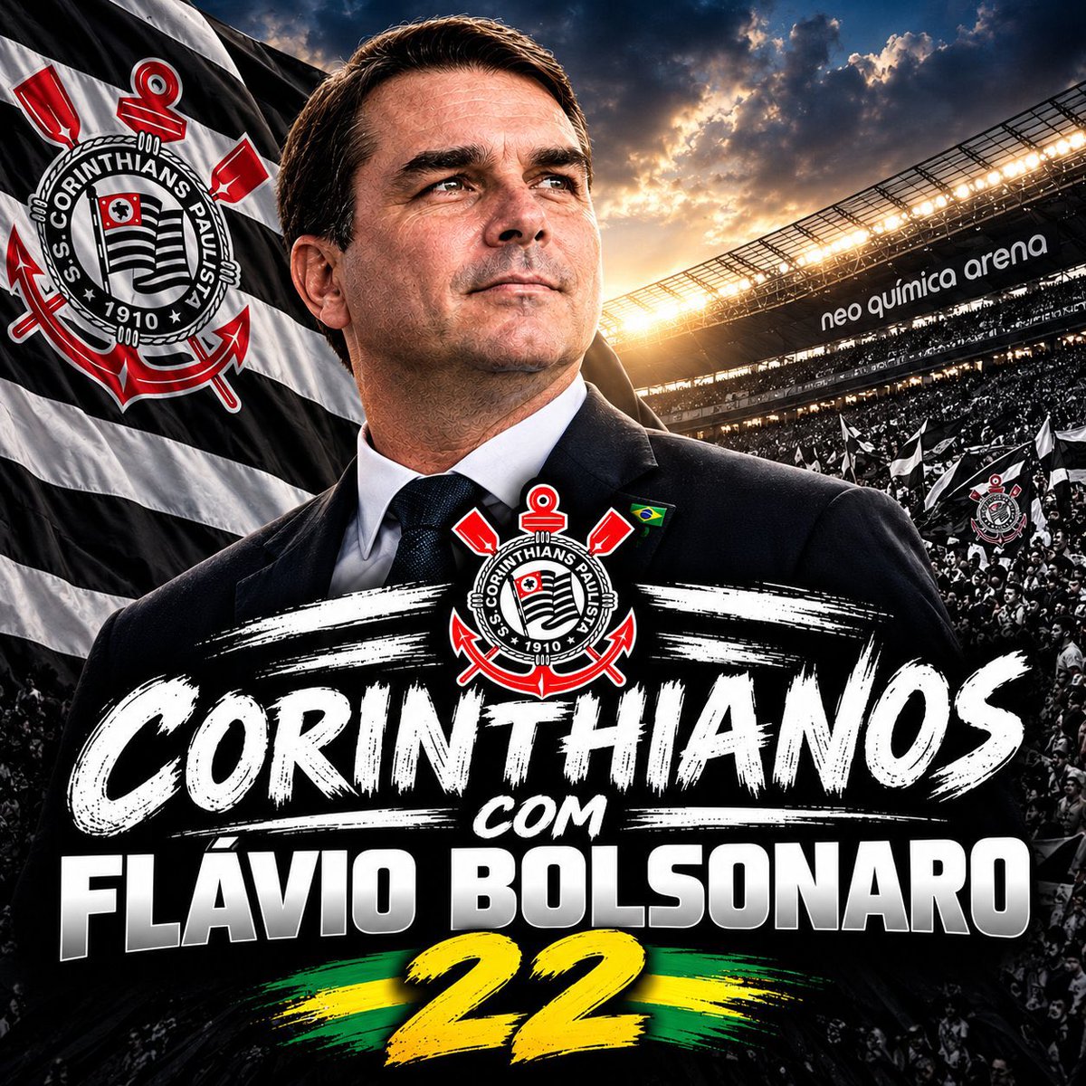 AndreLenski's tweet photo. Hora da União de TODAS AS TORCIDAS contra o @LulaOficial ! 

Chegou a hora de todos apoiarem @FlavioBolsonaro para vencer em 1' turno!

Virou uma guerra!!!! Pelo Bem do Brasil 🇧🇷!!!
#Futebol #Esportes #Torcidas #Eleições2026 #Eleições #Democracia #ForaLula #ForaPT #FlavioBolsonaro #VotoUtil #Corinthians #Flamengo #Gremio #Internacional #Palmeiras #SaoPaulo #Santos #Fluminense #Botafogo #Cruzeiro #AtleticoMineiro #Coritiba #AthleticoParanaense