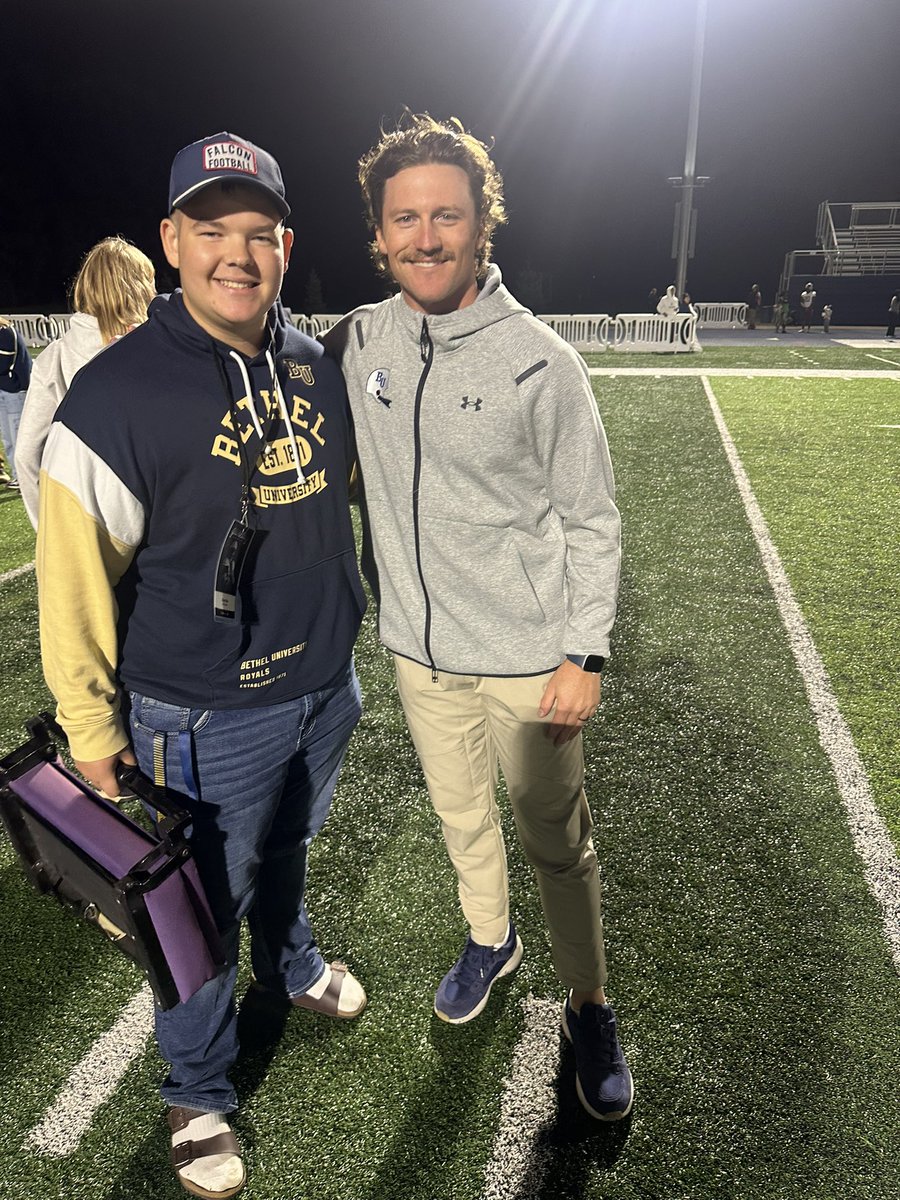 ElijahBjur's tweet photo. Thank you @MathiasDurie and @McElroy26 for having me out for a game day visit at Bethel! Congrats on the win! Looking forward to future conversations! https://t.co/a2o70aGOud
