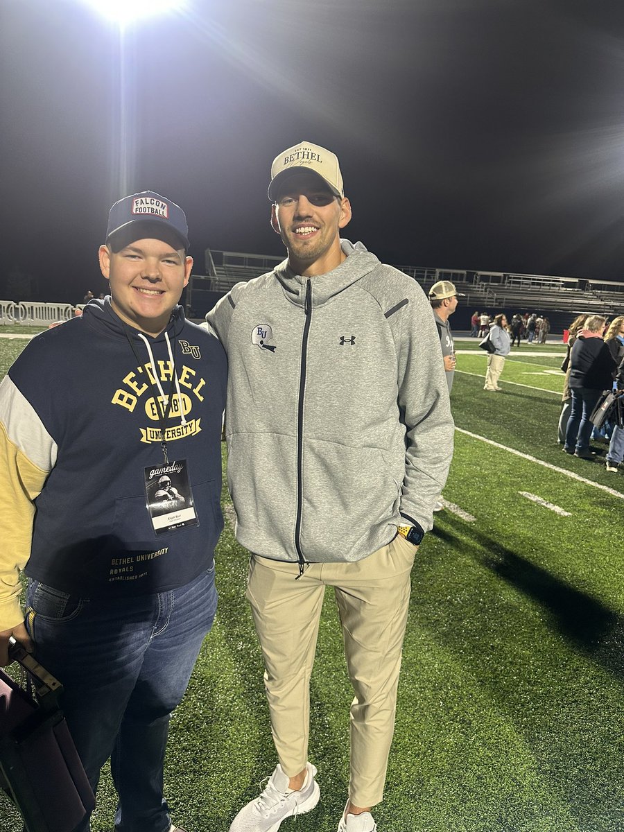 ElijahBjur's tweet photo. Thank you @MathiasDurie and @McElroy26 for having me out for a game day visit at Bethel! Congrats on the win! Looking forward to future conversations! https://t.co/a2o70aGOud