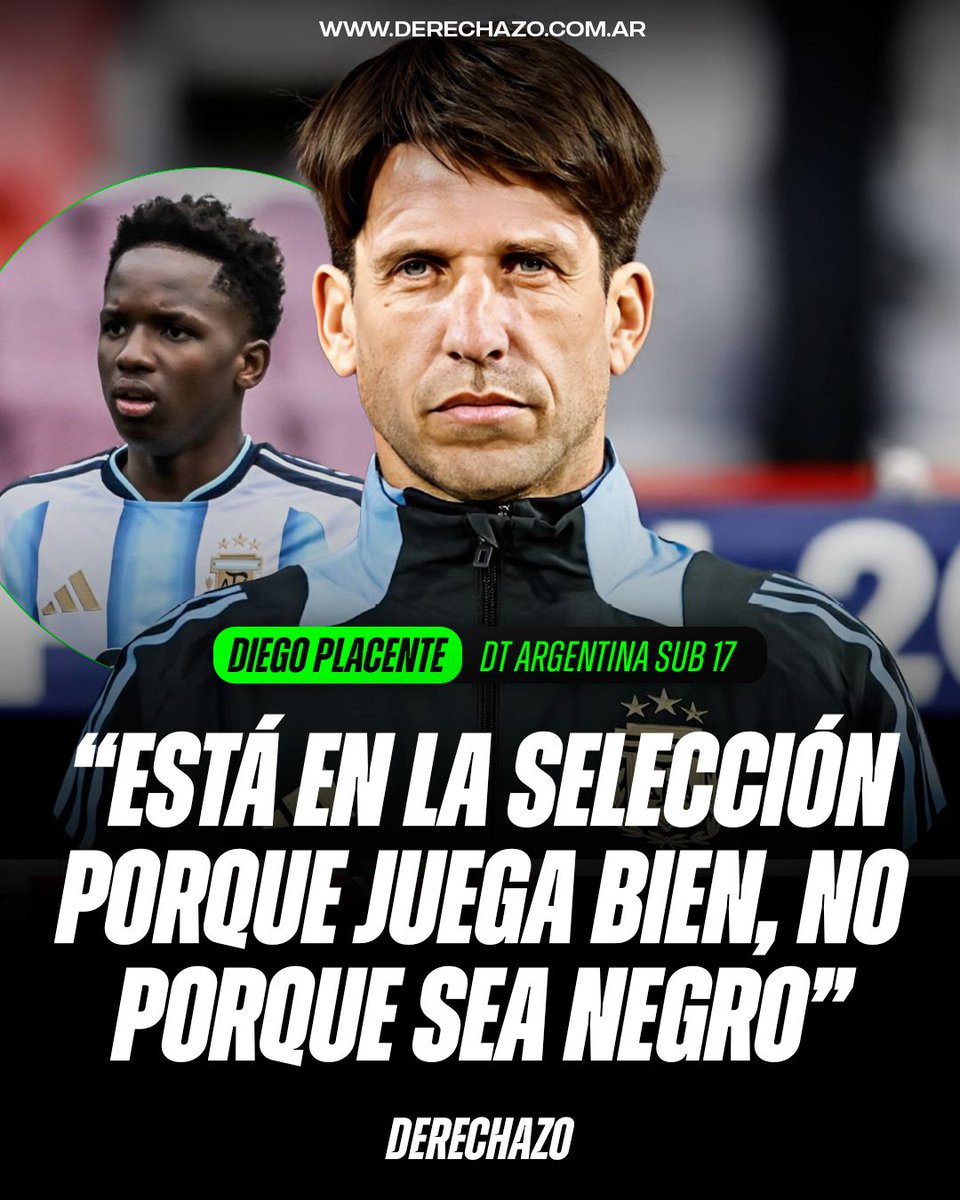 derechazoar's tweet photo. 🇦🇷🚨 SOMOS UN PAÍS, NO UNA PELÍCULA DE DISNEY: El director técnico de la Selección Argentina Sub 17 explicó la convocatoria de Kiki Ramos.

🗣️ "Está en la Selección porque juega bien, no porque sea negro. El argentino no es racista, sino que es algo cultural. Les buscamos un sobrenombre a todos, y a él le dicen “Negro”, y al que es rubio le dicen “Polaco”, “Ruso”… No tiene nada de malo, es algo cariñoso".