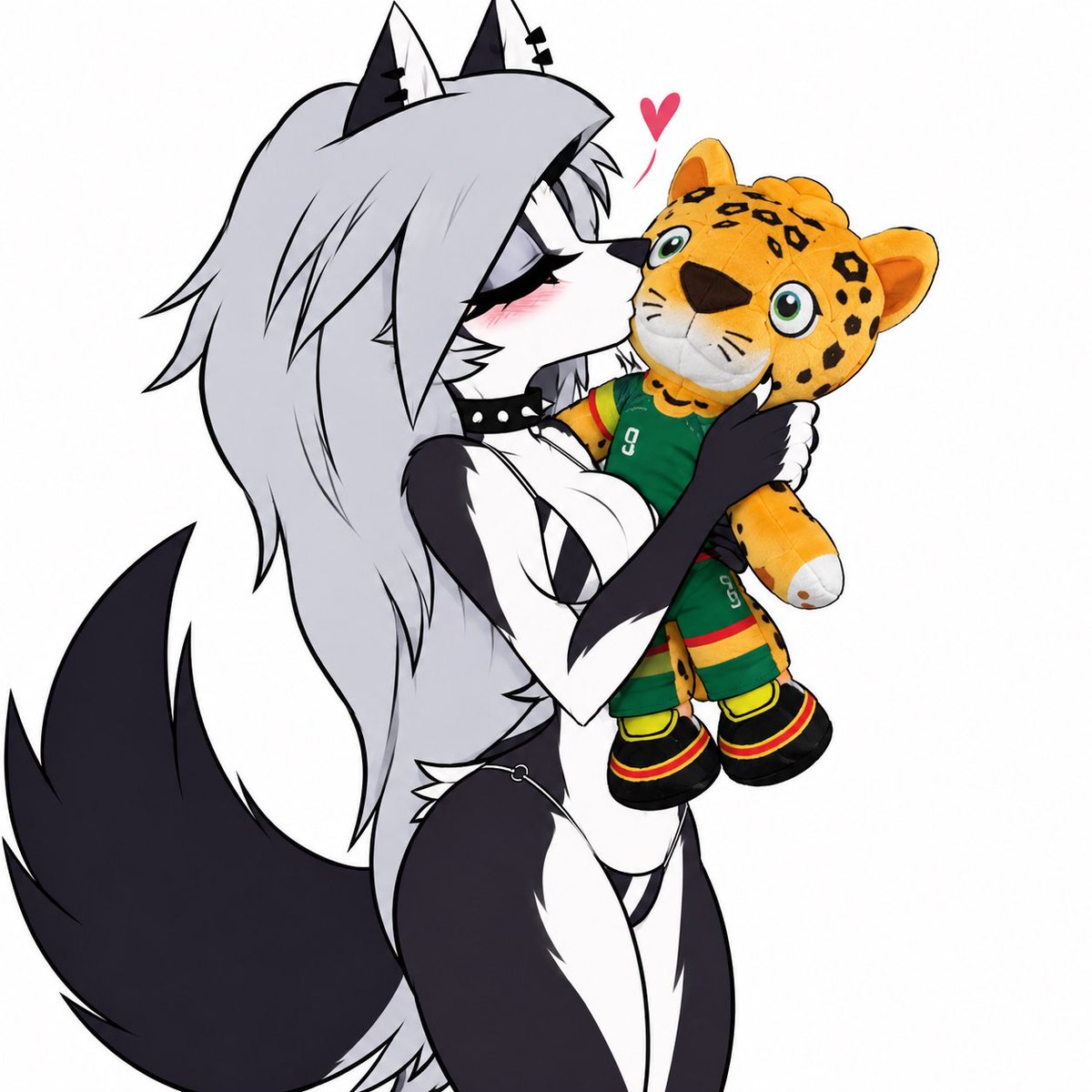 moxxie_helluvab's tweet photo. Loona kissing a zayu plush https://t.co/cVO1fb849z